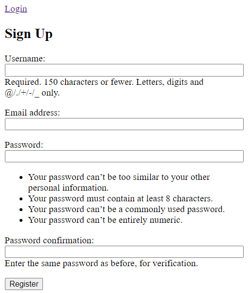 Django Registration Form